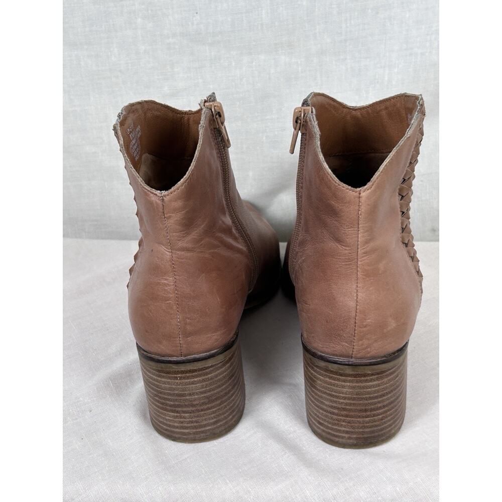 Lucky Brand Womens Cosmio Western Booties Brown Leather Block Heel size 8.5M - Picture 4 of 8